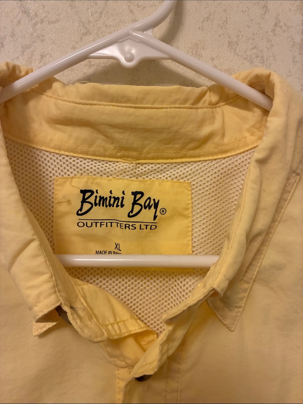 Bimini Bay Men’s Casual Short Sleeve Button-Down Shirt - Yellow - Picture 2 of 4